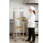 Carrinho Suporte para Bandejas em Aço Inox – 10 Níveis com Rodízios