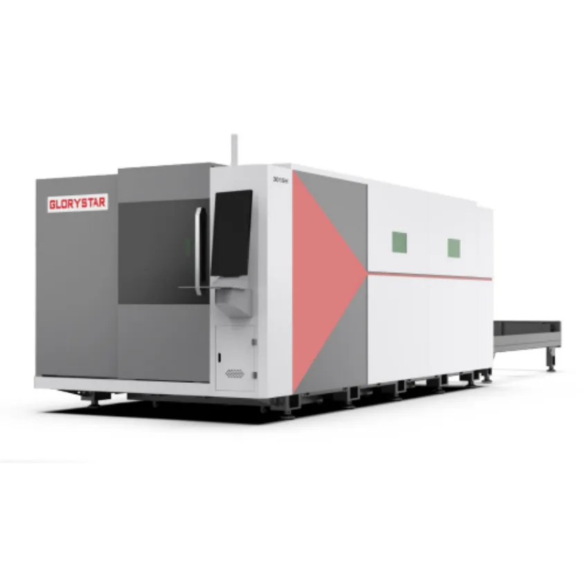 Série H | Máquina de corte a laser com mesa de troca Fechada para Chapas Metálicas