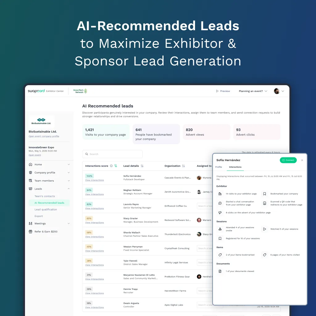 Swapcard Launches AI-Recommended Leads to Maximize Exhibitor & Sponsor Lead Generation