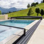 Amexso Semi-flat telescopic pool enclosure