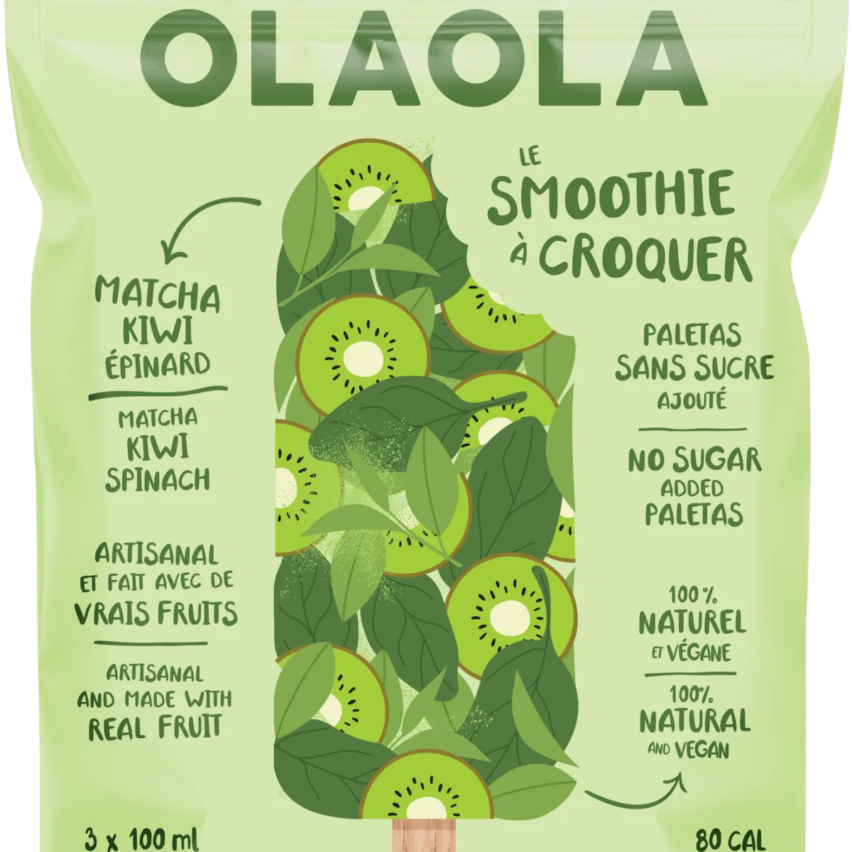 Le smoothie à croquer matcha, kiwi, spinach