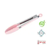 Pegador Inox C/ Ponta Em Silicone Rosa 23cm