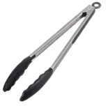 Pegador Inox C/ Ponta Em Silicone Preto 30cm