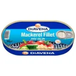 DIAVENA Mackerel fillets, and Mackerel cutlets, canned, 115g./160g./180g./425g.