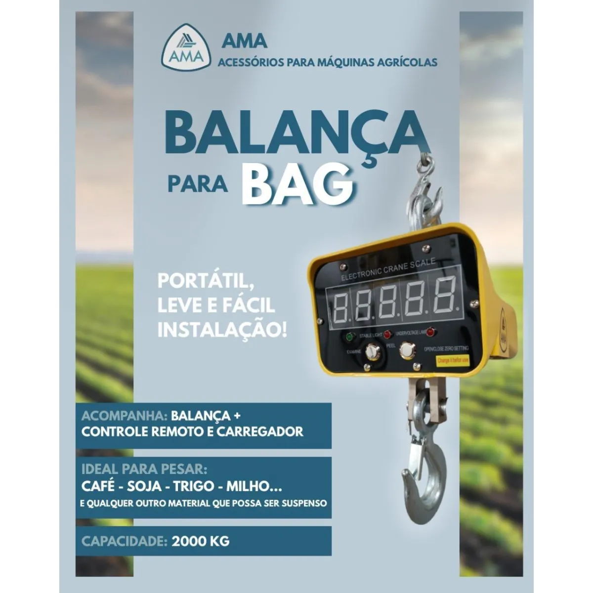 BALANÇA PARA BAG 2000KG