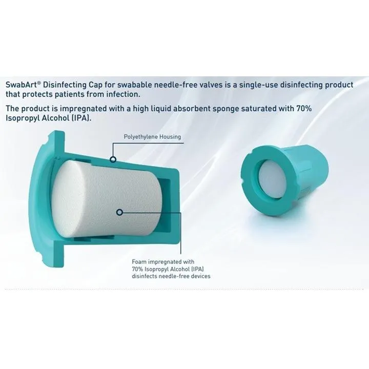 Disinfecting caps for connectors