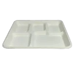 5 Com Biodegradable Meal Tray PFAS Free /XDJ-PPP-B5001-5C