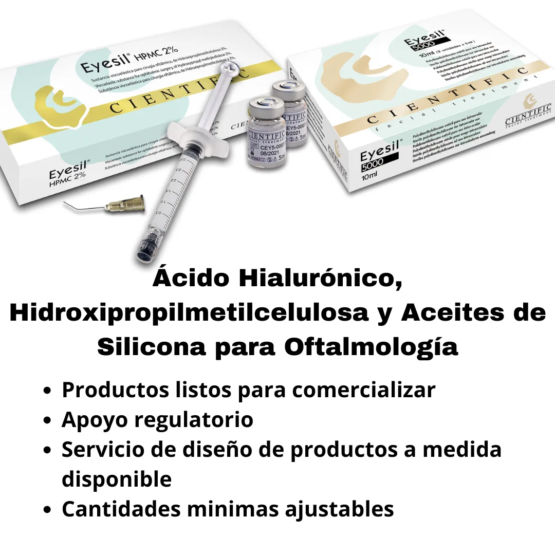 Ácido Hialurónico, Hidroxipropilmetilcelulosa y Aceites de Silicona para Oftalmología