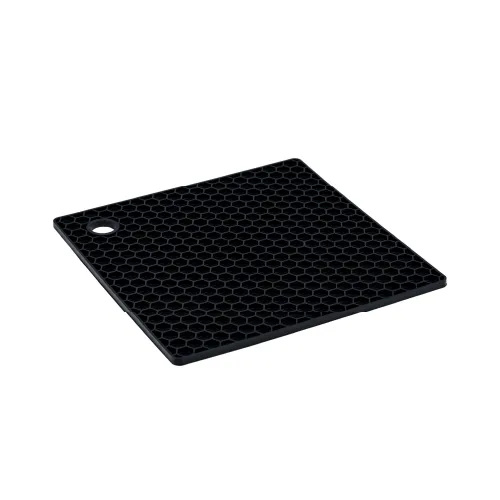 Descanso de Panela Quadrado de Silicone Preto - 17 x 17cm - WECK