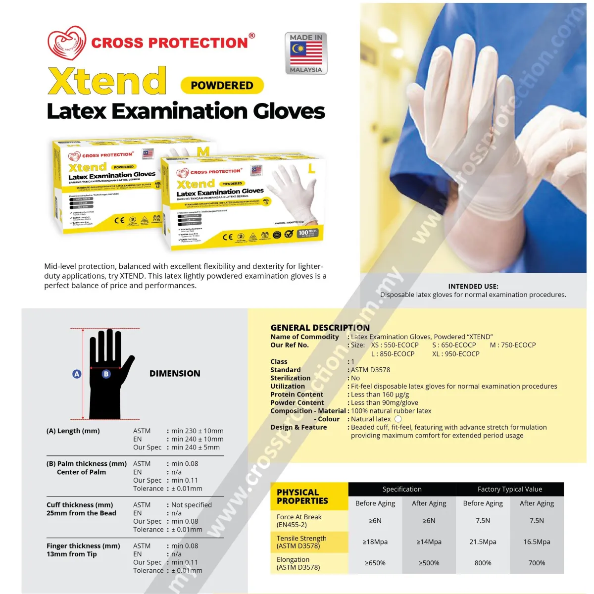 LATEX POWDERED GLOVES