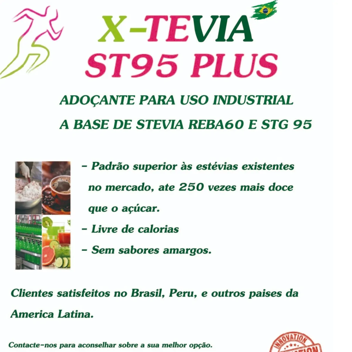Stevia / Estevia ST95 Plus-1. Adocante de uso industrial.