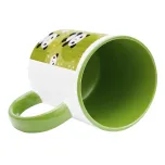 Canecas de Cerâmica Branca Para Sublimação Com Interior/Alça Verde Light de 325ml