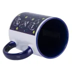 Canecas de Cerâmica Branca Para Sublimação Com Interior/Alça Azul Escuro de 325ml