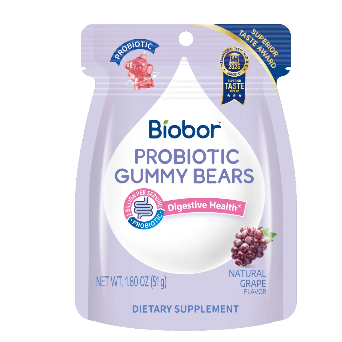 Biobor Probiotic Gummy Bears (Grape / Blueberry / Peach)