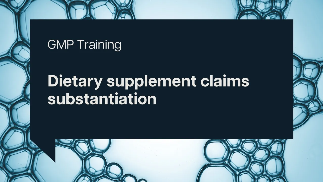 Dietary supplement claims substantiation