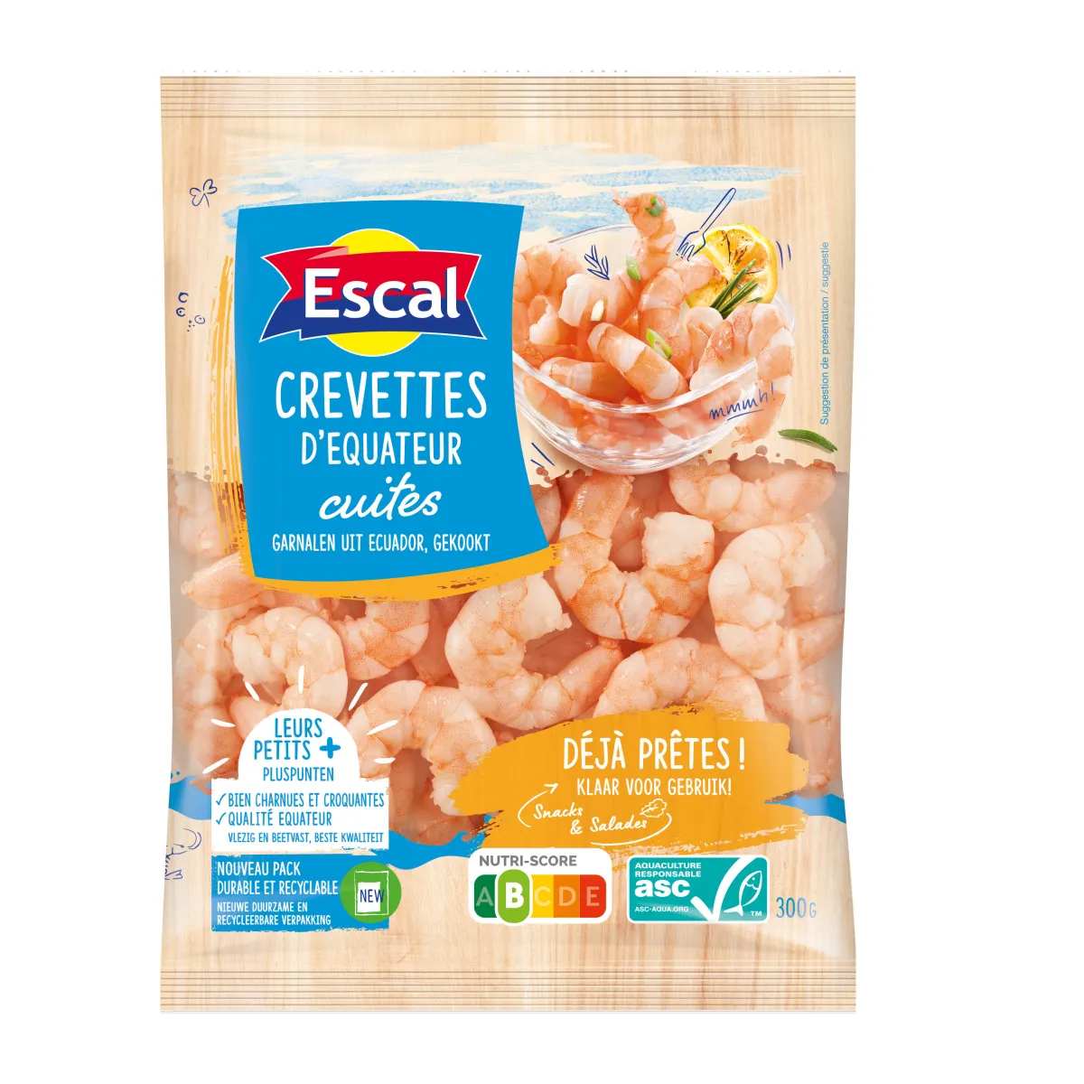 White Tiger Prawns from Ecuador, ASC, cooked, frozen