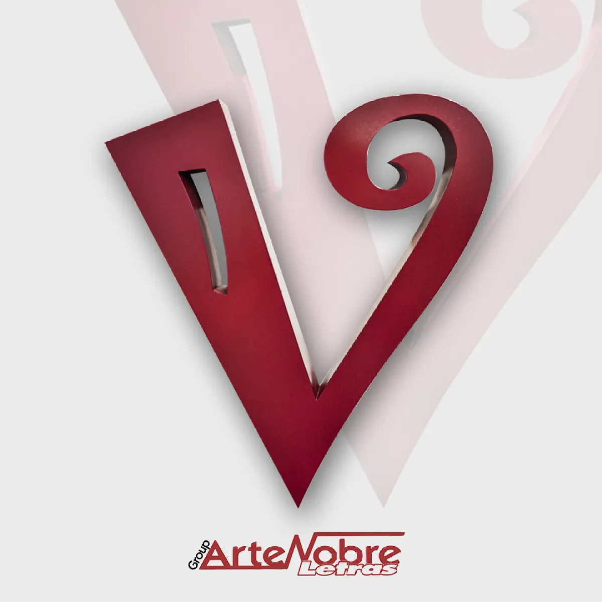 Letra caixa em chapa galvanizada