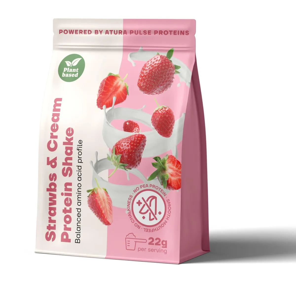 Strawberries & Cream protein shake concept