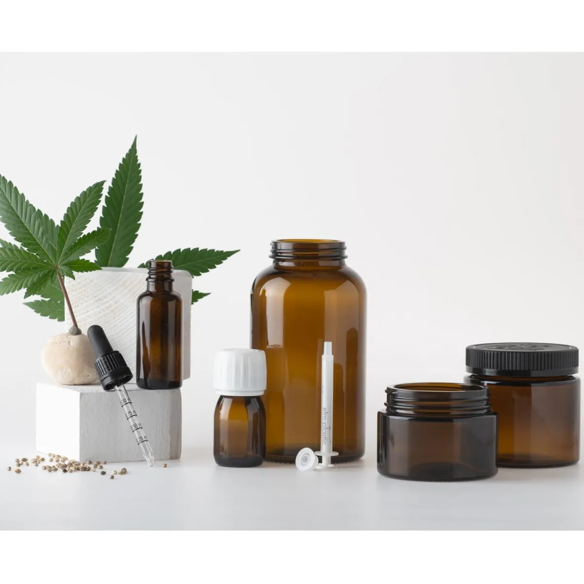 CBD & medicinal canabis bottles & jars