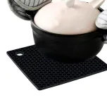 Descanso de Panela Quadrado de Silicone Preto - 17 x 17cm - WECK