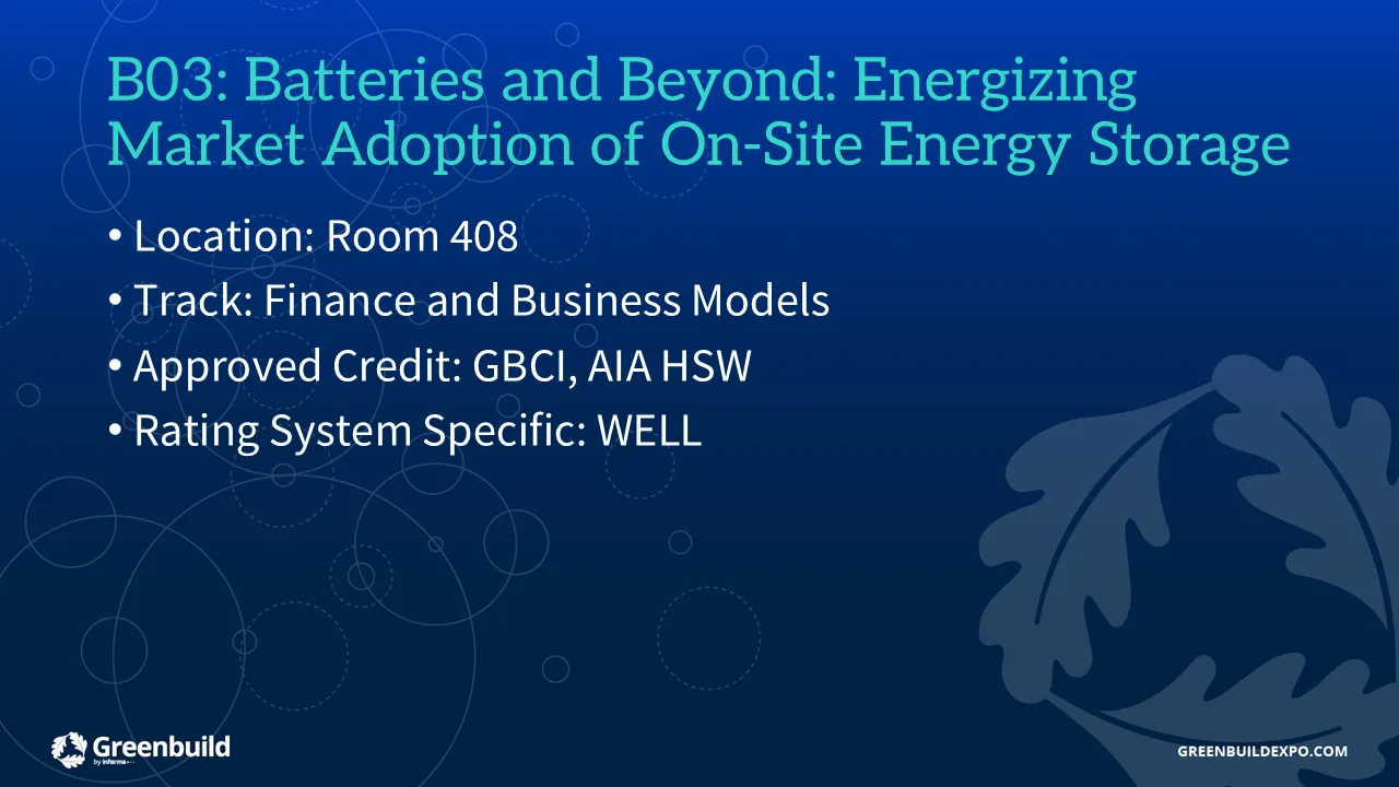 Batteries and Beyond: Energizing Market Adoption of On-Site Energy Storage