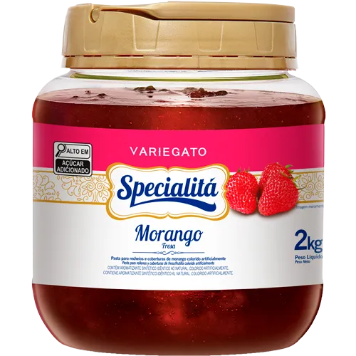 Elaborada com frutas e ingredientes selecionados, a linha de Variegatos Specialitá traz novas possibilidades em texturas e sabores que enriquecem e promovem novas experiências de consumo.
Pronta para o uso e indicada para aplicações em mesclas de sorvetes e na confeitaria, sua textura é conservada mesmo após congelamento e pode ser utilizada na dosagem conforme a necessidade e perfil de cada formulação.
ABACAXI COM VINHO
ABÓBORA COM COCO
AMARENA
AMARENA EM PEDAÇOS
AMORA
BANANA FLAMBADA
BANOFFE
COCADA
DAMASCO
DOCE DE TAPIOCA
FRUTAS AMARELAS
FRUTAS DO BOSQUE
FRUTAS VERDES
MARACUJÁ
MIRTILO
MORANGO
PAMONHA DOCE