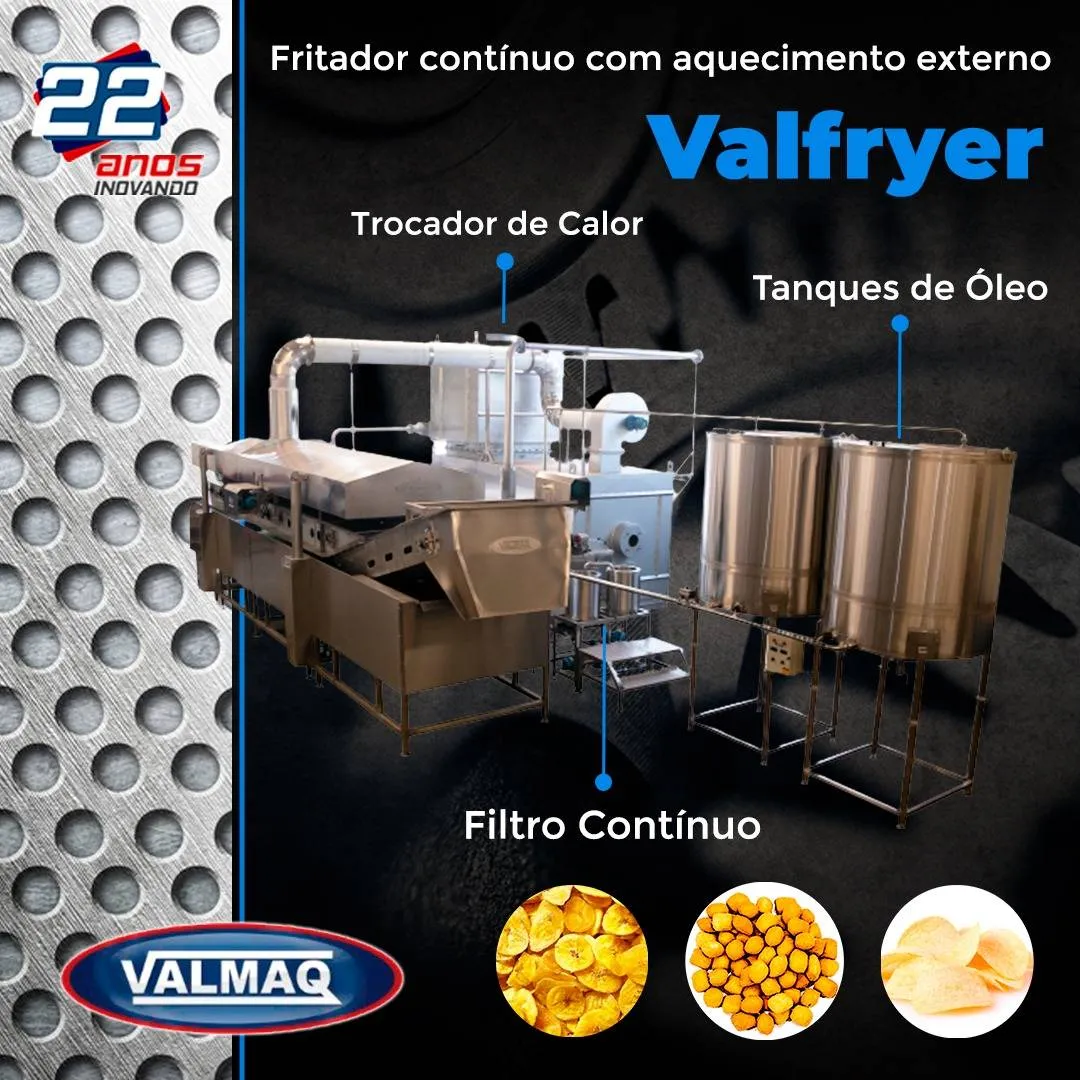 Fritador Contínuo com Aquecimento Externo, Valfryer.