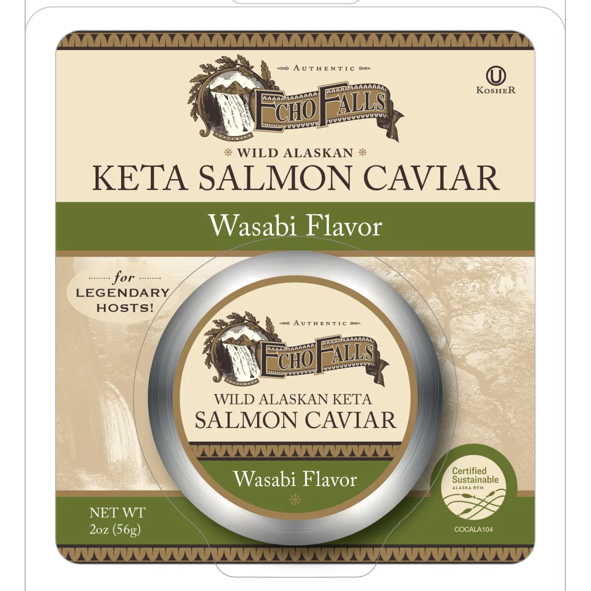 Echo Falls Salmon Caviar - Wasabi Flavor 2oz