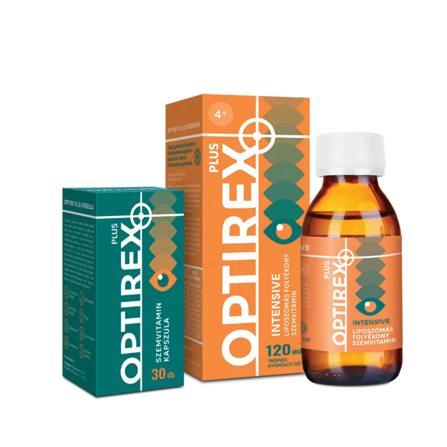 Optirex Plus eye vitamin capsules and liposomal liquid from age 4