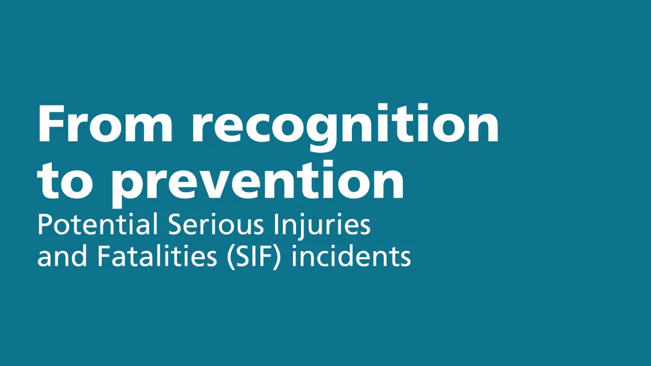 From recognition to prevention – potential Serious Injuries and Fatalities (SIF) incidents