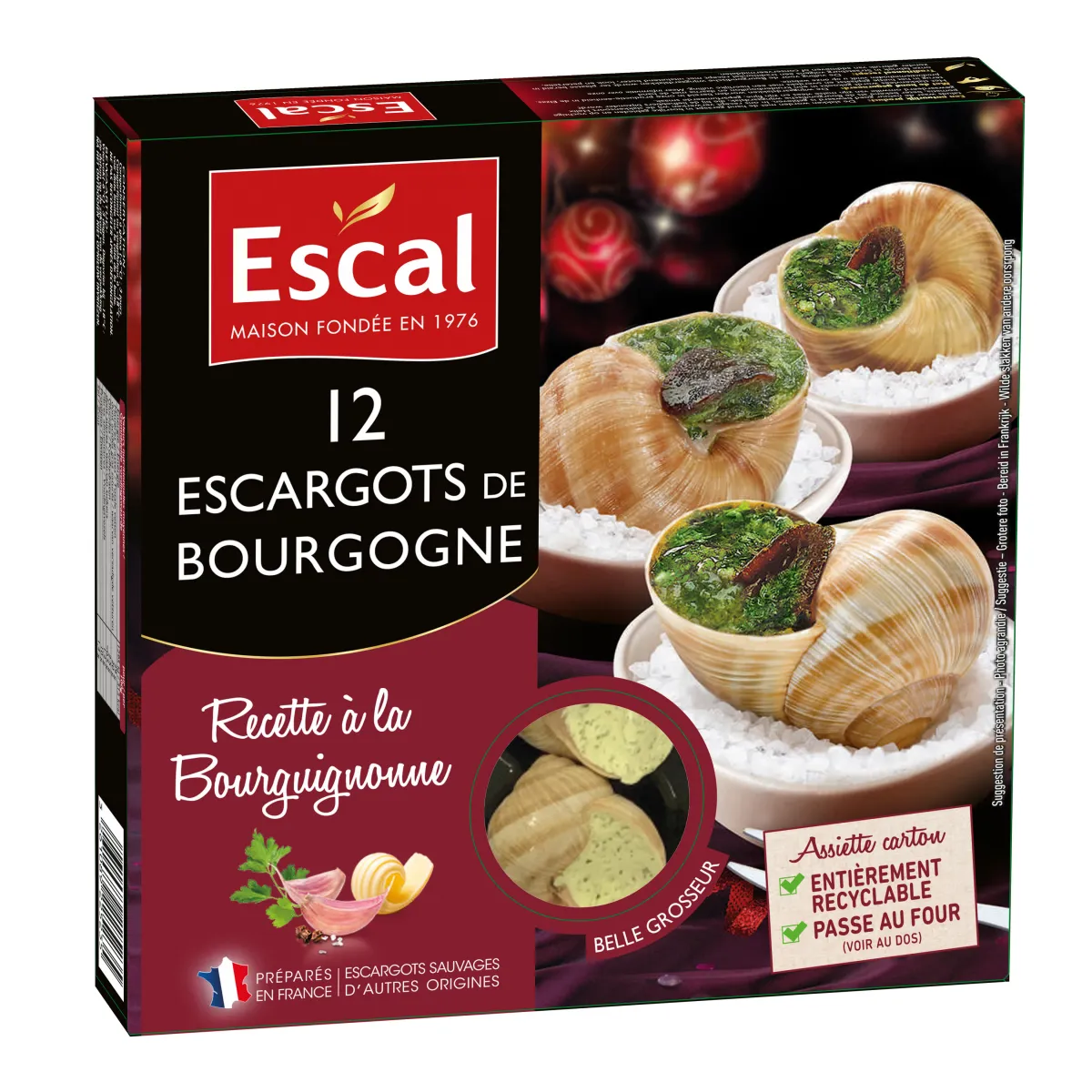 12 Burgundy escargots with garlic butter, frozen