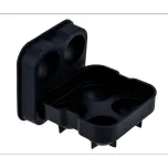 Forma de Gelo 04 Esferas 45mm em Silicone Preto c/Tampa - Weck
