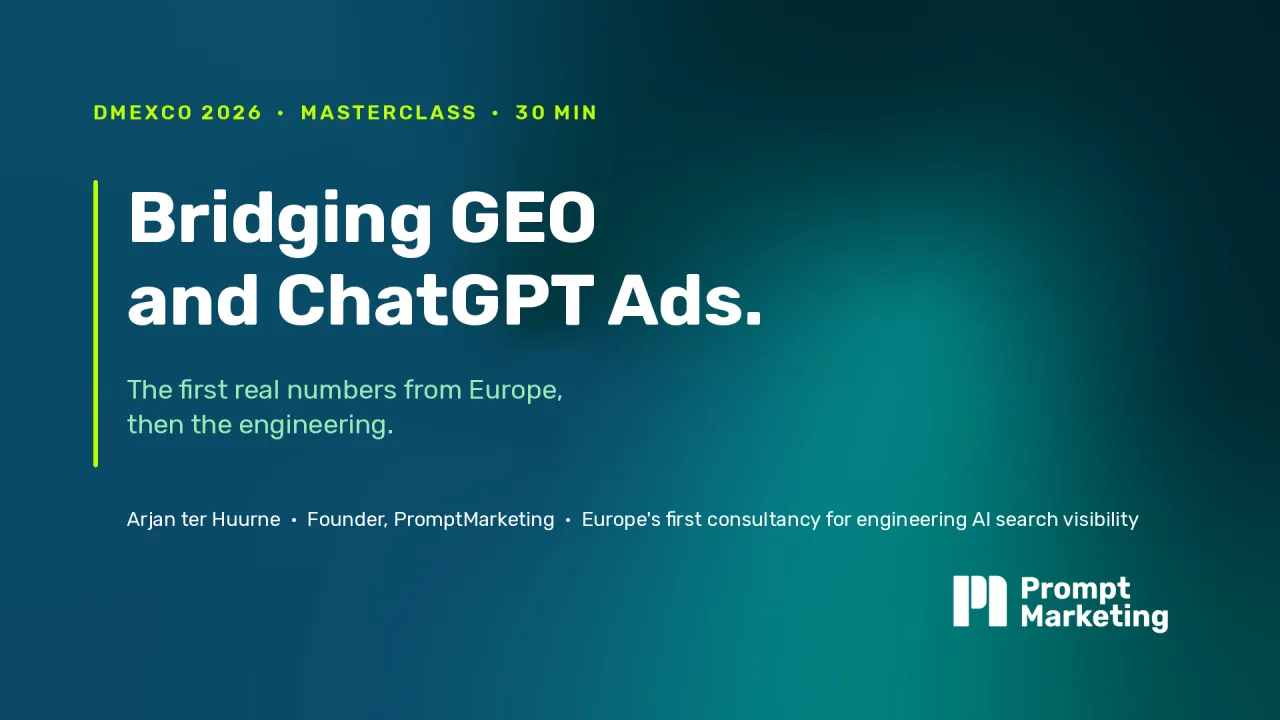 Bridging GEO and ChatGPT Ads: the first real numbers from Europe, then the engineering: context hints trained on GEO data, feed-driven product ads, server-side conversions, and running Ads Manager from Codex