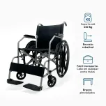 Cadeira de Rodas Manual Até 100kg Com Encosto Rebatível D100 POP