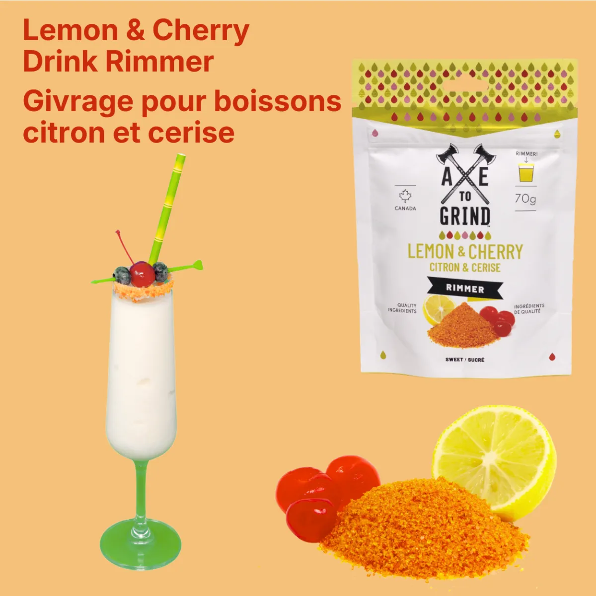 Lemon & Cherry Drink Rimmer 70g