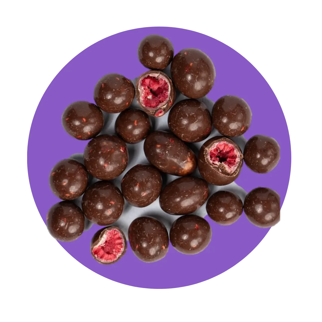 Freeze Dried Raspberries Dipped in Chocolate