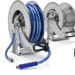 Enrolador de Mangueira em aço inoxidável com mangueira de grau alimentício