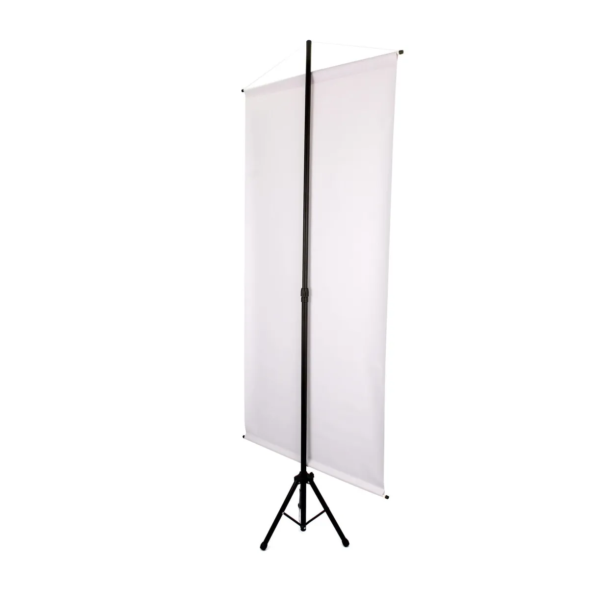 Pedestal Porta Banner preto simples e com garra dupla