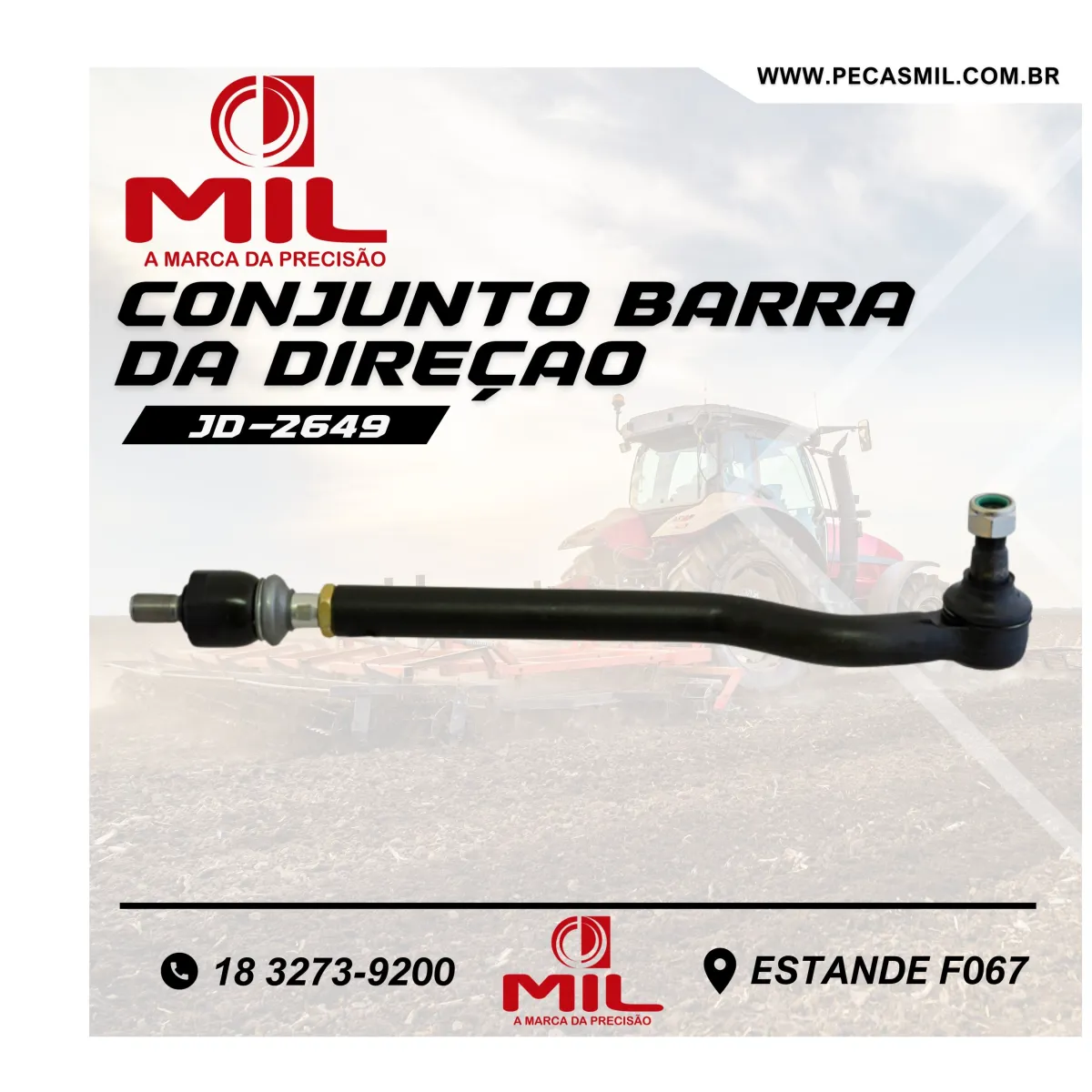 Complete Steering Tie Rod Terminal (Left) for Backhoe Loader.