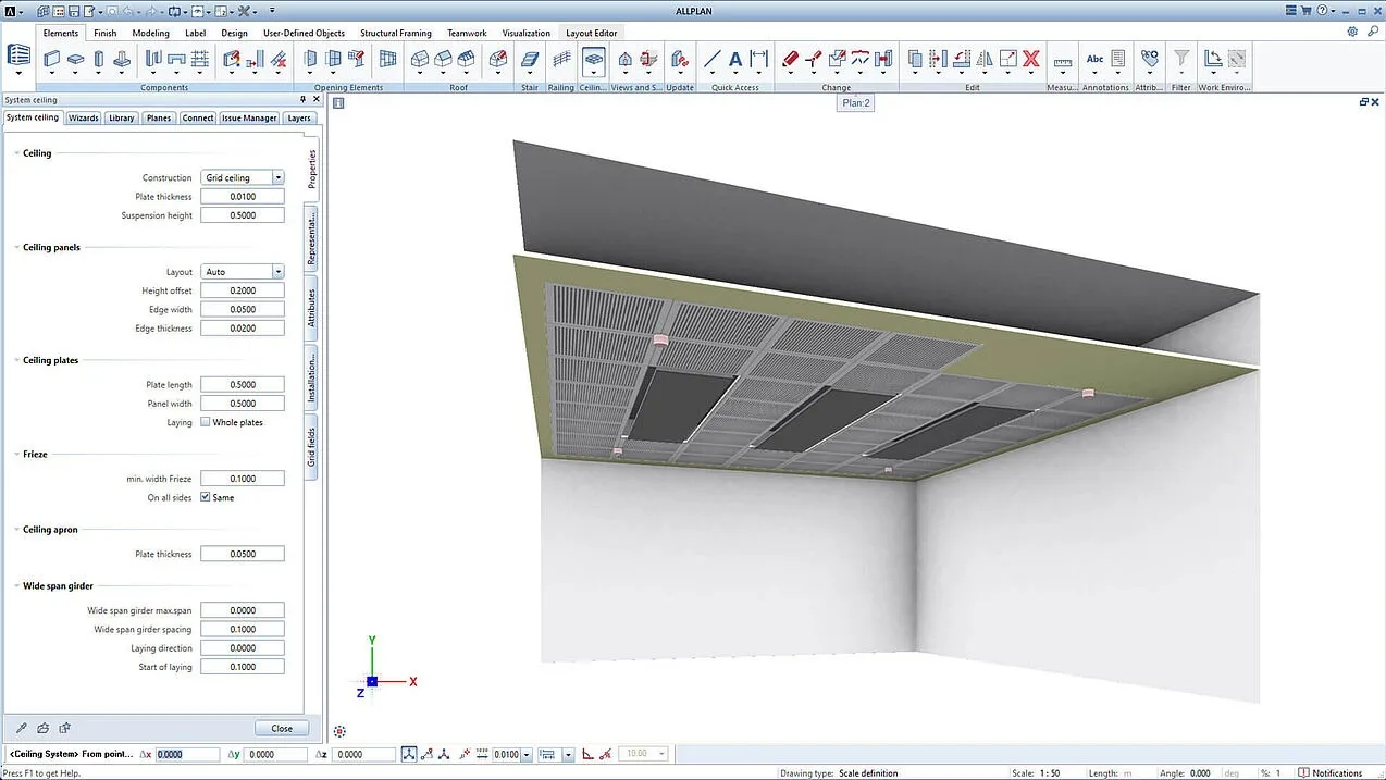 ALLPLAN 2025 ceiling modeller - Design ceilings faster and more accurately