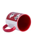 Canecas Para Sublimação de Cerâmica Branca Com Interior E Alça Vermelha 325ml