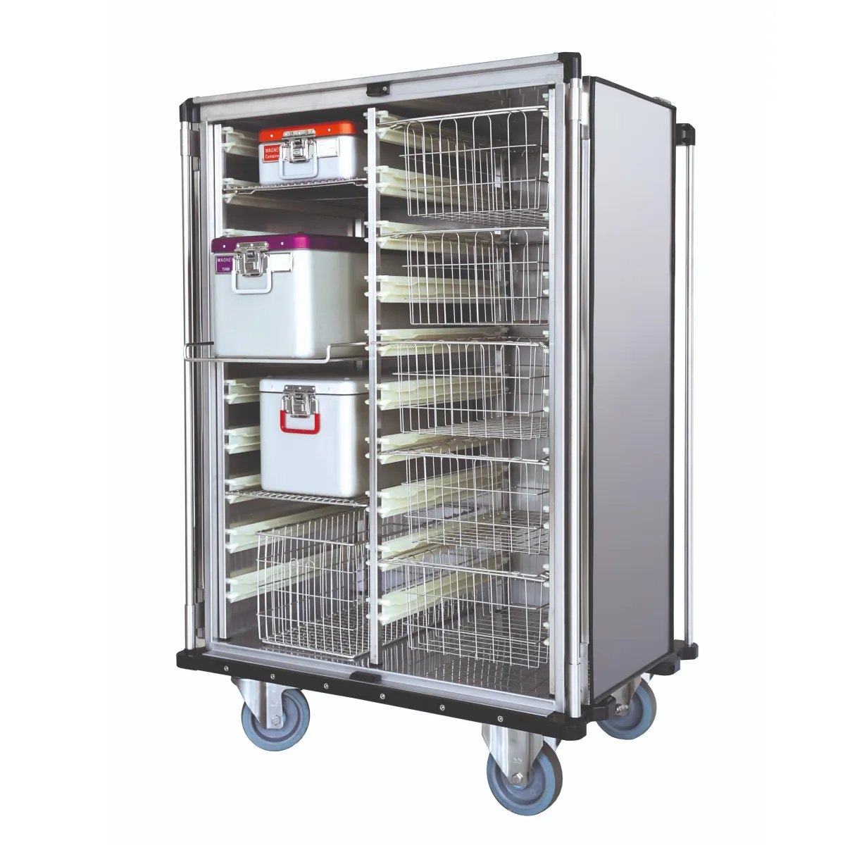 Stainless steel case cart with 2 ISO sections - 8170 CR