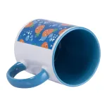 Canecas de Cerâmica Branca Com Interior/Alça Azul Light Para Sublimação 325ml