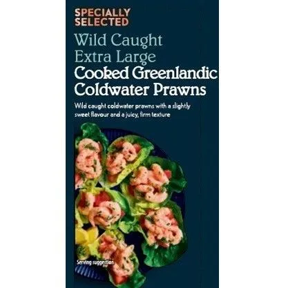 Specially Selected Wild Caught Extra Large Greenlandic Coldwater Prawns 250g
