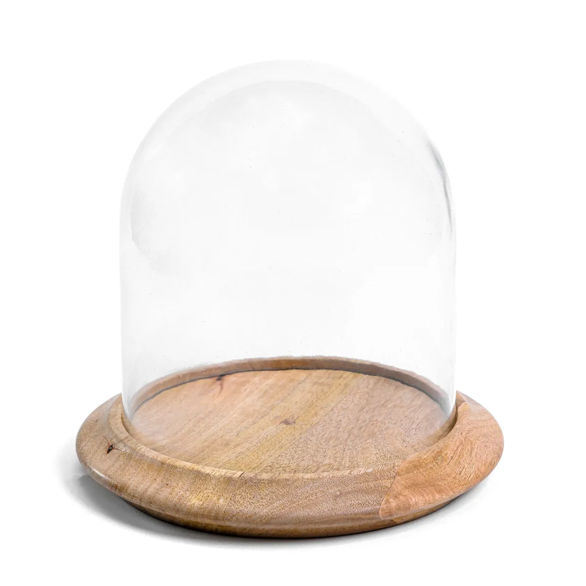 CUPULA DE VIDRO COM BASE DE MADEIRA