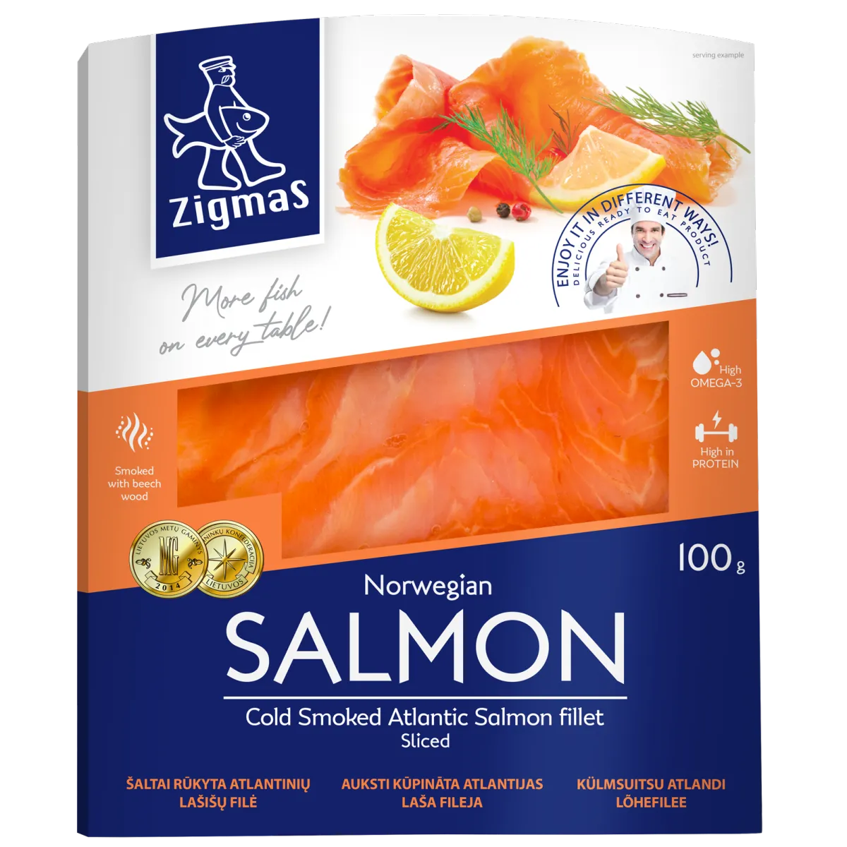 Cold smoked salmon fillet sliced