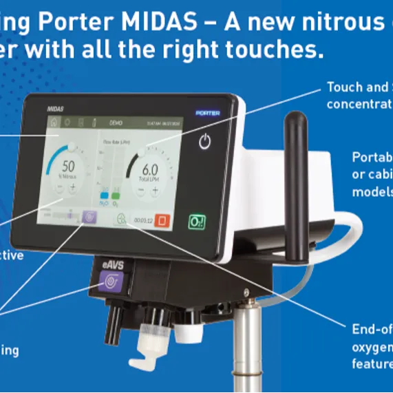 Midas Unit Is O2 Sensor Midas Digital Touchscreen Nitrous Oxide and Oxygen Flowmeter
