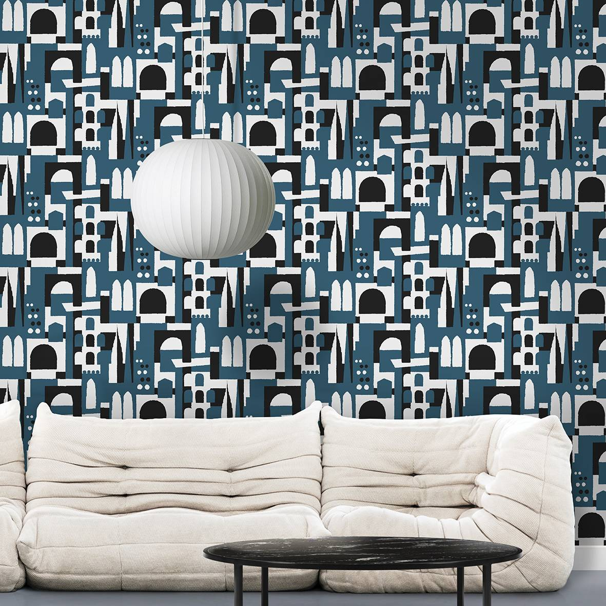 Hey! Manhattan Wallpaper - Washed Denim