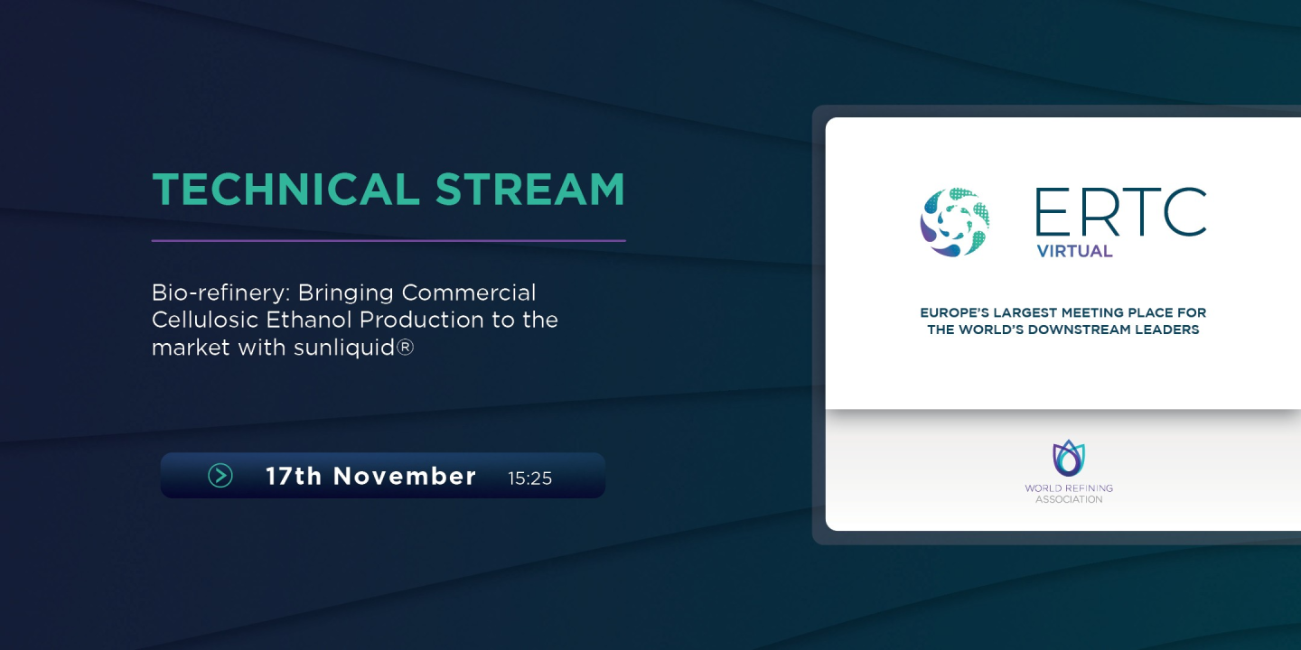 Bio-refinery: Bringing Commercial Cellulosic Ethanol Production to the market with sunliquid®