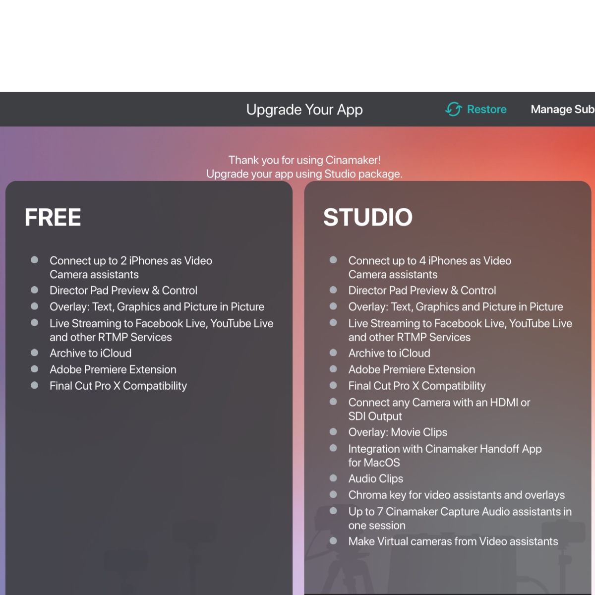 Cinamaker Director Studio